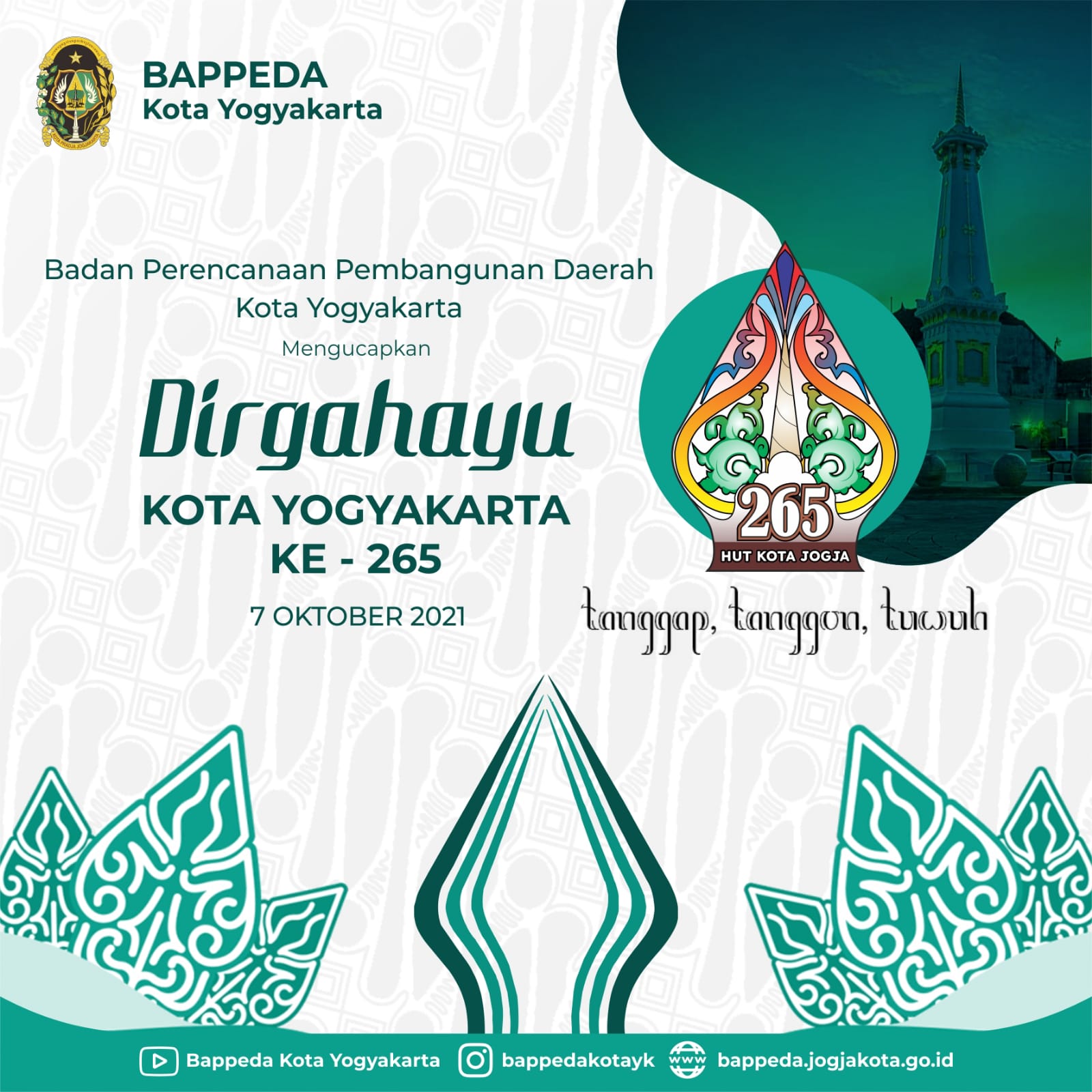 Dirgahayu Kota Yogyakarta ke-265