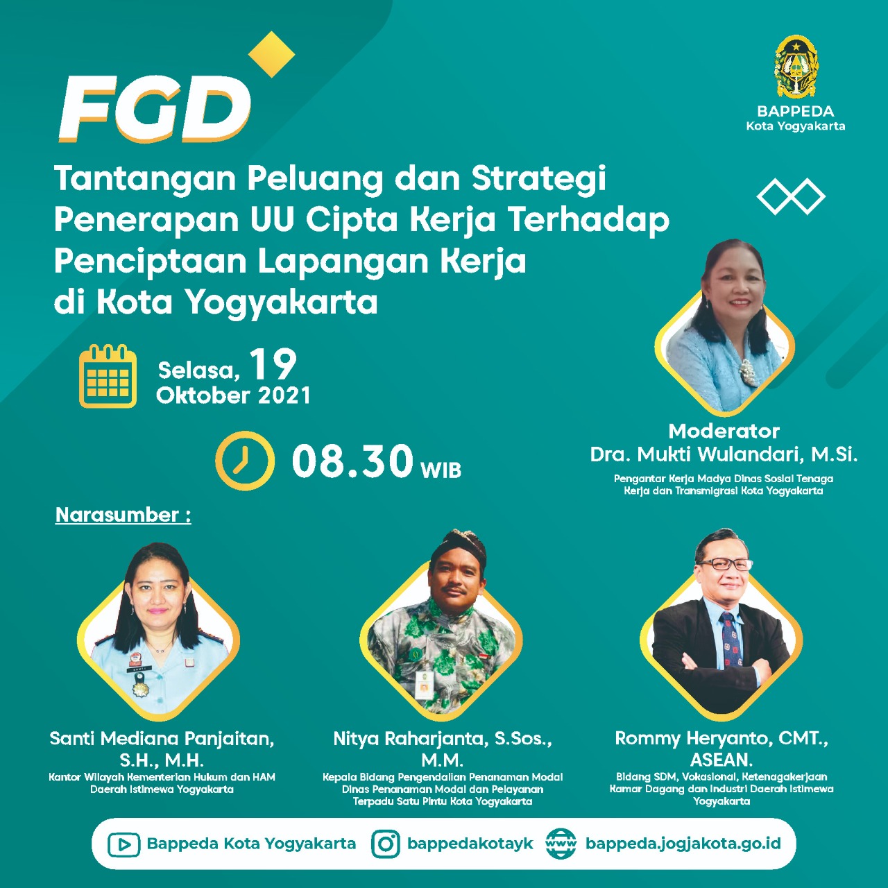FGD Tantangan Peluang dan Strategi Penerapan UU Cipta Kerja Terhadap Penciptaan Lapangan Kerja di Kota Yogyakarta