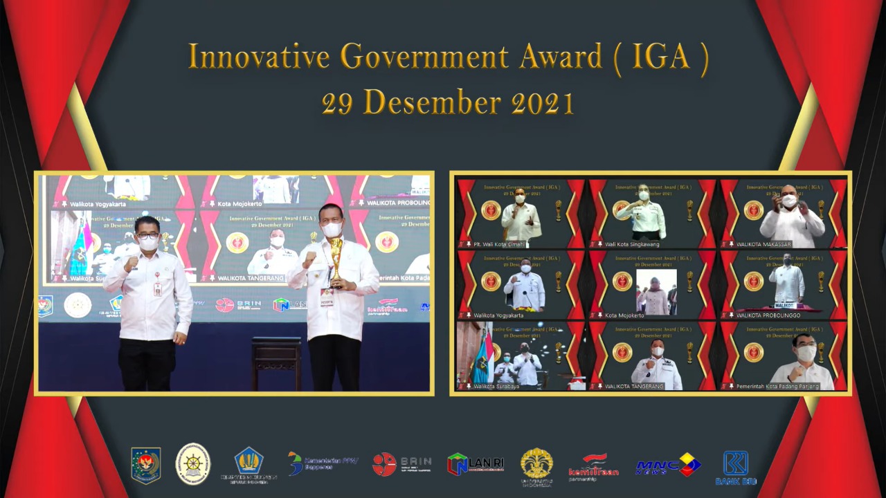 Pemkot Yogyakarta Raih Penghargaan Sebagai Kota Terinovatif Pada Innovation Government Award 2021